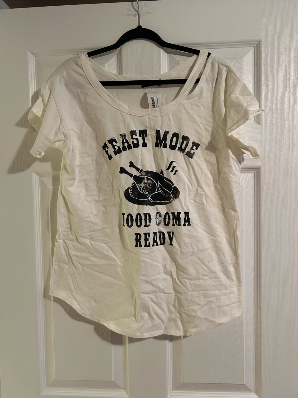 Feast Mode Graphic Scoop Neck Tee - White